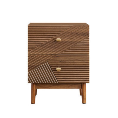 Sobuy Fbt170-N, Vintage Bedside Table With 2 Drawers Wooden Side Table With Rubber Wood Legs,brown,w45Xd40Xh58.2 - image 1