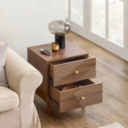 Sobuy Fbt170-N, Vintage Bedside Table With 2 Drawers Wooden Side Table With Rubber Wood Legs,brown,w45Xd40Xh58.2 - thumbnail 5