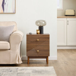 Sobuy Fbt170-N, Vintage Bedside Table With 2 Drawers Wooden Side Table With Rubber Wood Legs,brown,w45Xd40Xh58.2 - thumbnail 2