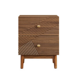 Sobuy Fbt170-N, Vintage Bedside Table With 2 Drawers Wooden Side Table With Rubber Wood Legs,brown,w45Xd40Xh58.2 - thumbnail 1