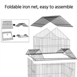 Yaheetech Black Triple Roof Rolling Bird Cage Metal Parrot Cage With Detachable Stand - thumbnail 6