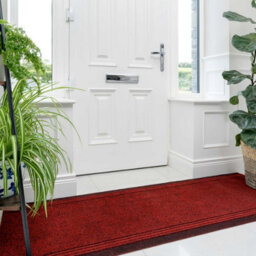 Loomed Red Hard Wearing Non Slip Cut To Measure Runner Utility Mat 66Cm Wide (2Ft 2In W X 19Ft L)