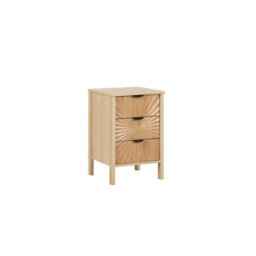 Birlea Solstice 3 Drawer Bedside Cabinet Chest Table Light Oak - thumbnail 2
