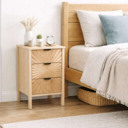 Birlea Solstice 3 Drawer Bedside Cabinet Chest Table Light Oak
