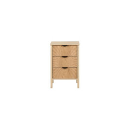 Birlea Solstice 3 Drawer Bedside Cabinet Chest Table Light Oak - thumbnail 3