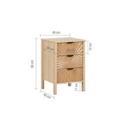 Birlea Solstice 3 Drawer Bedside Cabinet Chest Table Light Oak - thumbnail 4