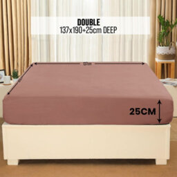 Aspire Homeware Peach Fitted Sheet-(25Cm) Deep Hotel Quality -Breathable Fitted Bed Sheets Double (L)190Cm X (W)137Cm - thumbnail 7