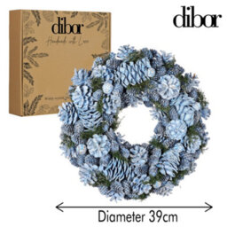 Dibor Traditional Melrose Pre-Lit Front Door Wreath Christmas Wreath 60Cm - thumbnail 5