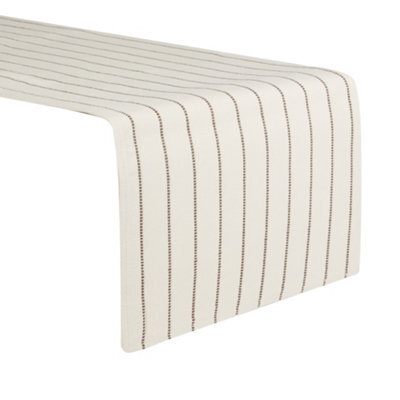 Dibor Vintage Style Large Brown Stripe Cotton Table Runner 180Cm - image 1