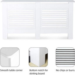Fativo Horizontal Radiator Cover Grill Shelf Cabinet Mdf Wood Modern Traditional Furniture (19D X 172W X 92.2H Cm) - thumbnail 4