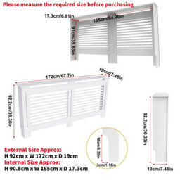 Fativo Horizontal Radiator Cover Grill Shelf Cabinet Mdf Wood Modern Traditional Furniture (19D X 172W X 92.2H Cm) - thumbnail 2