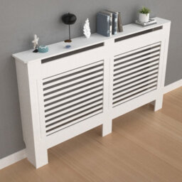 Fativo Horizontal Radiator Cover Grill Shelf Cabinet Mdf Wood Modern Traditional Furniture (19D X 172W X 92.2H Cm) - thumbnail 1
