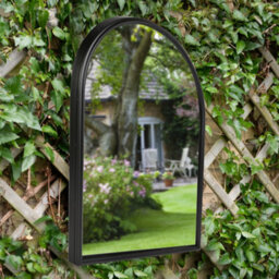 Dibor Luxury Classic Large Arched Mirror Decorative Wall Mirror Outdoor Garden Framed Mirror H80Cm X W60Cm - thumbnail 1
