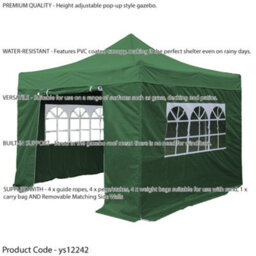 Loops Durable 3X3M Green Pop-Up Gazebo With Waterproof Side Walls For Outdoor Events - thumbnail 2