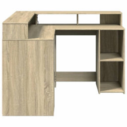 Walplus Desk With Led Lights Sonoma Oak 130X130X91 Cm Engineered Wood - thumbnail 7