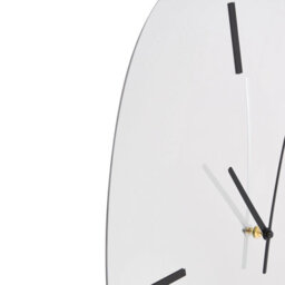 Wyld And Coco Mirrored Glass Wall Clock Silver Black 54 X 45 Cm, Asymmetrical Contemporary Design - thumbnail 3