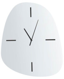 Wyld And Coco Mirrored Glass Wall Clock Silver Black 54 X 45 Cm, Asymmetrical Contemporary Design - thumbnail 1