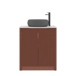 Royal Bathrooms Avenza 800mm Terracotta Clay Floor Standing Bathroom Vanity Unit 2 Door With Milan Black Basin - thumbnail 6