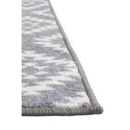 Melrose Deco Mat Grey Aztec Runner Rug & Matching Floor Mat 57/150Cm & 57/40Cm - thumbnail 5