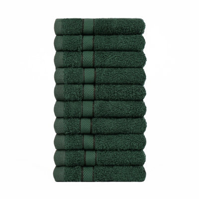 OHS 10 Pack Of 100% Cotton Face Cloth Bathroom Towel - image 1