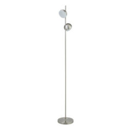 Lighting Collection Tully Floor Lamp Satin Silver Metal And Frosted Shade - thumbnail 4