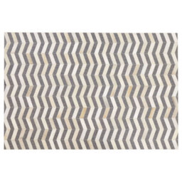 Beliani Rug Baggoze Dark Grey 160 X 230 Cm Leather - thumbnail 4