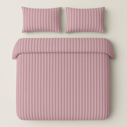 Bedlooms Peach Stripe Duvet Cover Set, Reversible, Breathable & Hypoallergenic Bedding Pack, Super King 260X220Cm - thumbnail 2