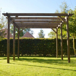 Rutland County Garden Furniture Garden Pergola 6 Post - L420 X W420 X H270 Cm - Rustic Brown - thumbnail 3