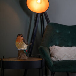 Samuel Alexander 26Cm Battery Operated Light Up Christmas Robin Water Spinner With Warm White Leds - thumbnail 2
