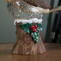 Samuel Alexander 26Cm Battery Operated Light Up Christmas Robin Water Spinner With Warm White Leds - thumbnail 5