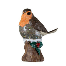 Samuel Alexander 26Cm Battery Operated Light Up Christmas Robin Water Spinner With Warm White Leds - thumbnail 9