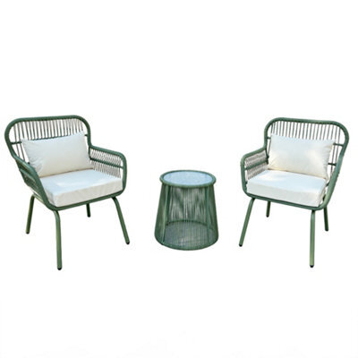 Carbini Patio Bistro Set - 2 Chairs And Side Table - Green - image 1