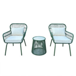 Carbini Patio Bistro Set - 2 Chairs And Side Table - Green - thumbnail 3