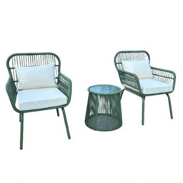 Carbini Patio Bistro Set - 2 Chairs And Side Table - Green - thumbnail 2