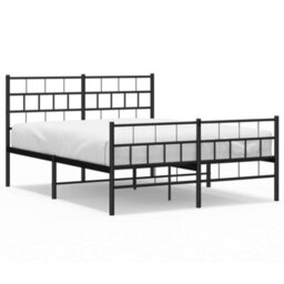 Berkfield Metal Bed Frame With Headboard And Footboard Black 120X190 Cm - thumbnail 2