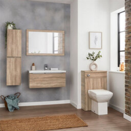 Clifton 800 X 500mm Bathroom Sonoma Oak Mirror (Central) - thumbnail 2