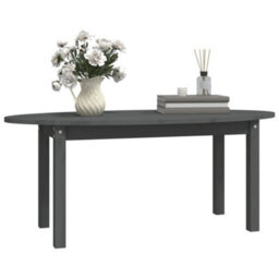 Walplus Coffee Table Grey 110X55X45 Cm Solid Wood Pine - thumbnail 4