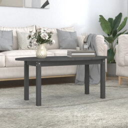 Walplus Coffee Table Grey 110X55X45 Cm Solid Wood Pine - thumbnail 1