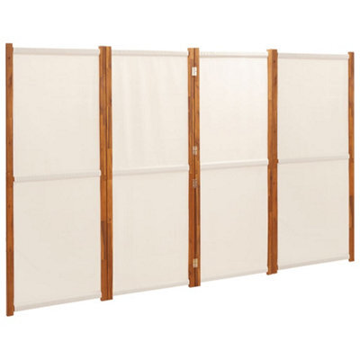 Berkfield Durable 4-Panel Room Divider Cream White 280X180 Cm - image 1