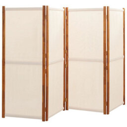Berkfield Durable 4-Panel Room Divider Cream White 280X180 Cm - thumbnail 3