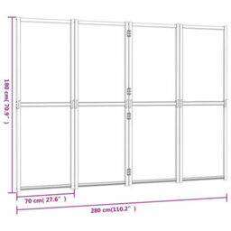 Berkfield Durable 4-Panel Room Divider Cream White 280X180 Cm - thumbnail 7