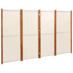 Berkfield Durable 4-Panel Room Divider Cream White 280X180 Cm - thumbnail 1