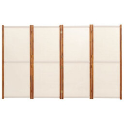 Berkfield Durable 4-Panel Room Divider Cream White 280X180 Cm - thumbnail 4