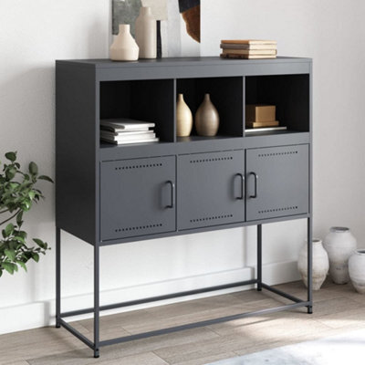 Berkfield Sideboard Anthracite 100.5X39X107 Cm Steel - image 1