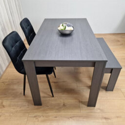 Kosy Koala Modern Arrow Design Dining Table Set With 2 Black Velvet Chairs And 1 Bench Dining Room Furniture - thumbnail 8