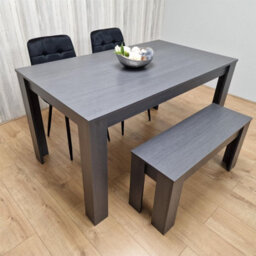 Kosy Koala Modern Arrow Design Dining Table Set With 2 Black Velvet Chairs And 1 Bench Dining Room Furniture - thumbnail 2