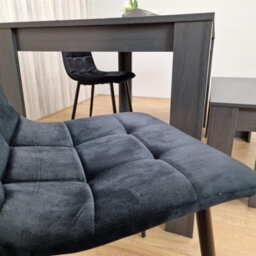 Kosy Koala Modern Arrow Design Dining Table Set With 2 Black Velvet Chairs And 1 Bench Dining Room Furniture - thumbnail 4