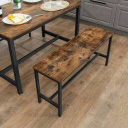 Songmics Vasagle Table Benches, Set Of 2, Industrial Style Indoor Benches, 108 X 32.5 X 50 Cm, Durable Metal Frame (Table Not Included) - thumbnail 3