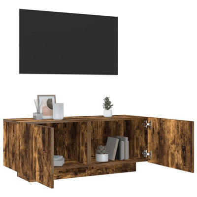 Walplus Tv Cabinet Smoked Oak 100X35X40 Cm Engineered Wood - image 1
