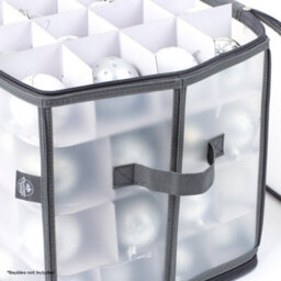 Christmas Village Bauble And Decoration Storage Cube Holder With Dividers Zipped Lid Handles And 112 Ornament Capacity - thumbnail 6